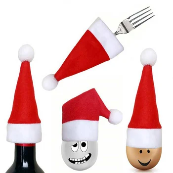 10/20buc Crăciun Tacamuri Suport sac de Crăciun pălărie 2021 Crăciun decor de masă Tacâmuri de Bucătărie Titularul navidad natal decor Imagine 2