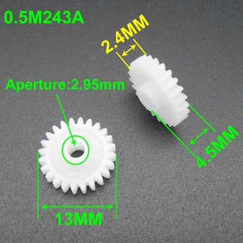 1000Pcs 0.5 M 0.5 Modulul Plastic Spur Gear Pinion 24T 24 Dinti 24-Dinte 3MM 2.95 MM 243A Model Accesorii Dia.13mm X 4.5 mm FD192