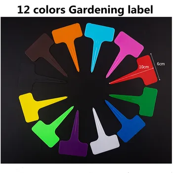 100buc în formă de T Îngroșat Planta Etichete Gradina Flori Ghiveci Markeri Categorie de Grădinărit Eticheta 12 Culori Imagine 2