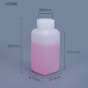 100ML Pătrat Gol sticla pentru Lichide Lotiune de Clasa Alimentare HDPE Recipient gura Îngustă Containere de Depozitare 20BUC/lot Imagine 2