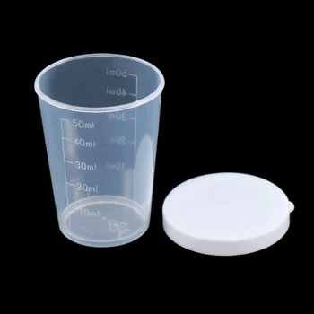10buc/Lot 50ml Plastic Scară de Măsurare Cupa cu Capac de Laborator Test de Calibrare Lichid Ceașcă de Măsurare Bucătărie Condiment Cupa