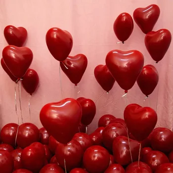 10buc/lot Romantic 10 Inch Granat Roșu Dragoste Inima Latex, Baloane cu Heliu Nunta, Decor de Ziua Îndrăgostiților, Ziua de naștere Petrecere Baloane