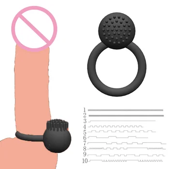 10Frequence Vibrator Penis Inel Intarziere Ejaculare Stimularea Clitorisului Silicon Inel de Penis Vibratoare Jucarii Sexuale pentru Bărbat Incarcator USB Imagine 2