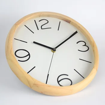 12 inch simplu mare generația digitală simplă creative ceas stil Nordic camera de zi ceas de perete ceas de perete din lemn masiv Imagine 2