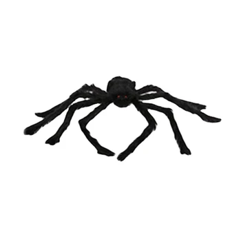 150CM Păianjen Negru Decor de Halloween Casa Bantuita Cardanic Interior Gigant în aer liber Decor Imagine 2