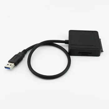1x USB 3.0 la SATA cu Adaptor 2x Port USB 3.0 și TF SD Cititor de Card Multifuncțional Negru 40cm