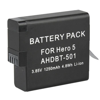2 buc 1250mAh Hero5 baterie AHDBT-501 AHDBT501 de Acțiune aparat de Fotografiat Bateria Akku Baterie + Încărcător pentru Go Pro GoPro 5 Hero5 AHDBT 501 Imagine 2