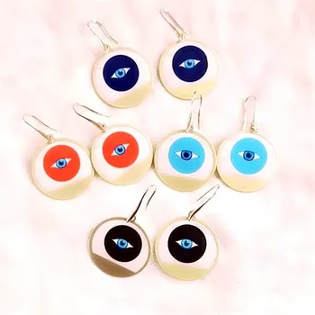 2021 Coreeană Nou Minunat Ochi Geometrice Rotunde Picătură Cercei Pentru Femei Bijuterii De Moda Picurare Ulei Brincos