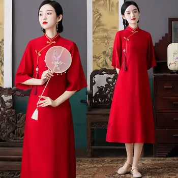 2022 femei de mireasa rochie de domnisoara de onoare qipao de sex feminin rochie eleganta tradiționale mandarin guler qipao oriental chongsam rochie qipao