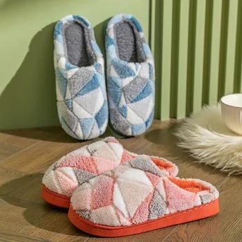 2022 Femeile Omul Dormitor Bumbac Papuci De Iarna De Vânzare La Cald Cald Acasă Pantofi De Interior De Pluș Scurt Îngroșa Etaj Papuci Non-Alunecare Unisex