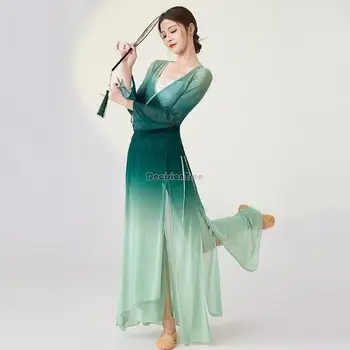 2023 nou chinezesc dans clasic rochie femei vrac curge de dans formare de zi cu zi rochie de schimbare treptată tifon performanță costum
