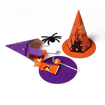 20buc Halloween Cutii de Bomboane Minunat Truc sau Trata Deserturi Pălărie de Desene animate Cadou de Ambalare Cutie de Dovleac, Liliac Portocaliu Purpuriu Copii Favoare