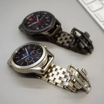 22mm Trupa Ceas Pentru Samsung Gear S3 Curea de Ceas de Lux din Oțel Inoxidabil Ceas Trupa Pentru Huawei Watch 2 Pro Încheietura Curea Watchbands