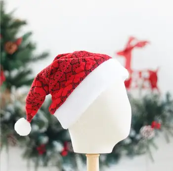 2pc/lot curbat material Pălărie de Crăciun Decoratiuni de Craciun Pentru Casa Xmas Santa Claus Gifts Cald Iarna Capace Imagine 2