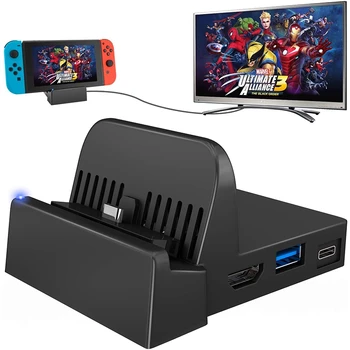 2X Portabil Mini-Switch TV Docking Station Stand de Încărcare Înlocuire Pentru Nintendo Comutator Doc Set Imagine 2