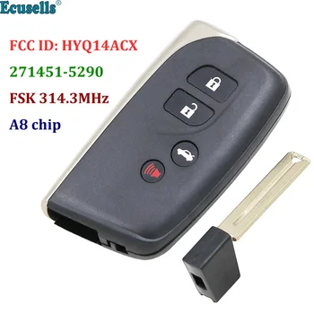 3+1/4 Butonul FSK 314.3 MHz Keyless-Go Cheie de la Distanță Bord 271451-5290 Cip A8 Pentru Lexus LS460 LS600H FCC ID: HYQ14ACX cu TOY12
