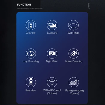 3.6 Inch Multi-Limba 1080P DVR Auto Dash Cam Recorder Video G-Senzor Interior de Camera din Spate Ecran Auto Accesorii pentru Vehicule Imagine 2
