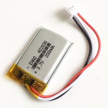 3.7 V 200mAh 402030 Litiu-Polimer LiPo baterie Reîncărcabilă cu JST PH 2.0 mm 3pin mufă pentru Mp3 GPS Bluetooth ceas Inteligent Imagine 2