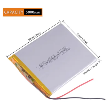 3.7 V 5000mAh 407095 Litiu-polimer Baterie Tabletă cu bord de protecție Pentru Tableta PC IPAQ MIJLOCUL Ebook DIY Imagine 2