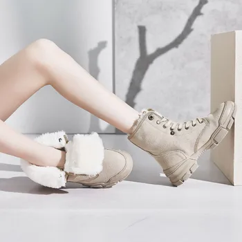 30 De Grade Sub Zero Cizme De Zapada Pentru Femei Pantofi De Iarna 2022 Piele De Căprioară De Pluș Cald Din Piele Doamnelor Glezna A1797 Imagine 2