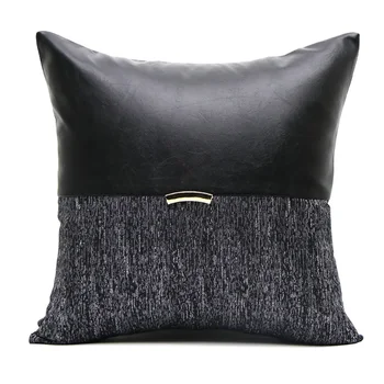 30x50/45/50cm lux negru slivery față de pernă decorative canapea din imitație de piele patchwork față de pernă talie pernă acoperă Imagine 2