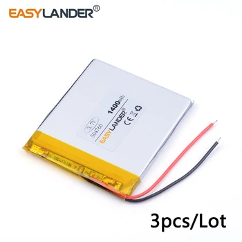3pcs /Lot 3.7 v litiu Li-ion polimer baterie reîncărcabilă 1400mAh 504760 Pentru Mp3 MP4 MP5 GPS PSP Vedio Joc jucarii