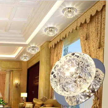 3W LED-uri Moderne Lumina Plafon Culoar Lumini de Cristal Spoturi Spoturi Încorporate în Tavan Coridor Creative Living