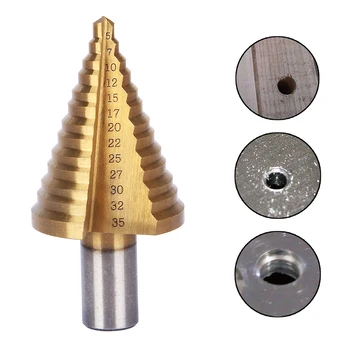 4-22mm 5-35mm 6-35 mm HSS Triunghi Coadă Pagoda de Metal de Oțel Pas Burghiu Gaura de Burghiu Burghiu Con Countersink Titan Bit Setat