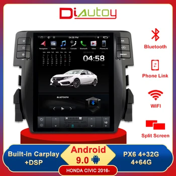 4+64GB, Android Stereo Auto pentru Honda Civic 2016 - Șef Unitate de Navigatie GPS Radio, Video Player Multimedia cu Bluetooth, Carplay