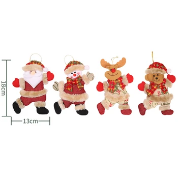 4BUC Ornamente de Crăciun Copac Agățat Jucării de Pluș Moș crăciun om de Zăpadă Copac Pandantiv Papusa Copii Cadouri de Anul Nou Acasă Decorare Festive Imagine 2