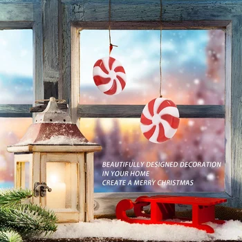 50 De Bucăți Ghirlanda De Crăciun Bomboane Vârtej Ghirlanda Ornament Roșu Și Alb, Bomboane Copac De Plastic Bomboane De Decor Pentru Crăciun Imagine 2