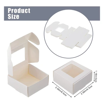 50 De Bucăți Mini Hârtie Kraft Cutie Cu Fereastra Prezent Ambalaj Cutie Trata Cutia De Săpun De Casă Trata Panificatie Bomboane Imagine 2
