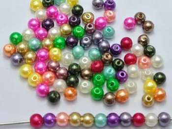 500 Buc Color Amestecat Plastic Faux Perle Margele Rotunde de 6mm Imitație de Perle Imagine 2