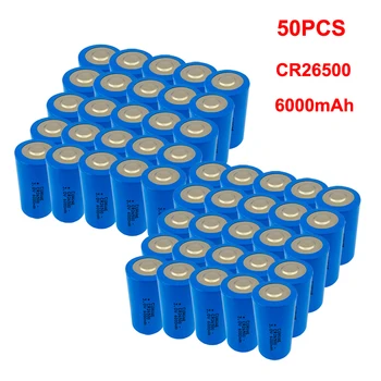 50PCS 3.0 V C dimensiune baterie CR26500 26500 Li-MnO2 CR26500 6000mAh litiu primare de putere baterii de tip pentru gaze contor de apă