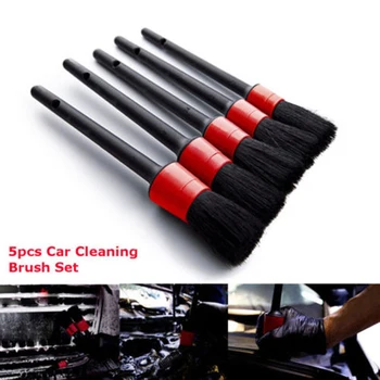 5PCS Masina Perii de Curățare Auto Detaliază Set Perie Curatare Jante Anvelope Interior Exterior din Piele Guri de Aer Car Cleaning Kit de Instrument