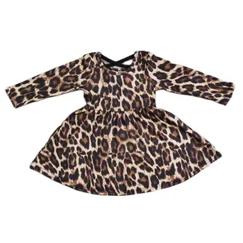 6 A15-30 De Imbracaminte Cu Maneci Lungi Leopard De Imprimare Copii Rochii Pentru Fete Lapte De Mătase