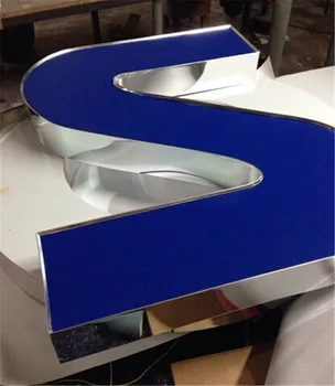 70mm Oglindă de Argint Channelume Condus Semneze Scrisori de Aluminiu Canal Scrisoare Semne Bobina Ornamentul 3D Luminoase, Litere Material Imagine 2