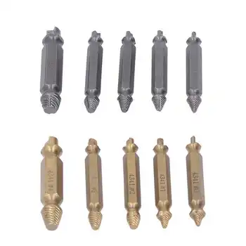 8Pcs/10buc/12Pcs extractoare de șuruburi din Oțel de Mare Viteză Aur, Argint Deteriorat extractoare de șuruburi Kit pentru Echipamente Industriale Relief Imagine 2
