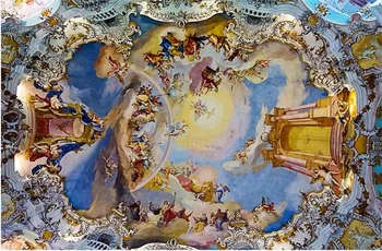 Acasă personalizate pictura murala mare plafon tavan cu fresce Vest-Europene biserică tavan tapet 3D mitul orice dimensiune Imagine 2