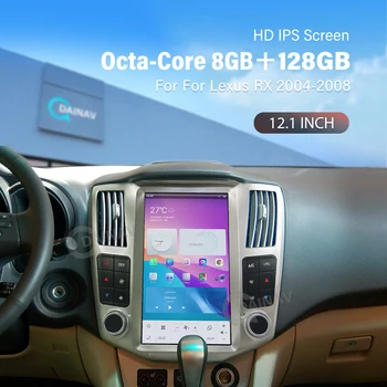Android 11 8+128GB Tesla Stil audio Auto Pentru Lexus RX RX300 RX330 RX350 RX400 Toyota Harrier Stereo al Mașinii Player Multimedia unitate