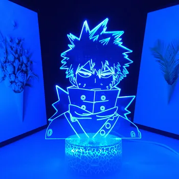 Anime Eroul Meu mediul Academic Katsuki Bakugo 3D LED Lumina de Noapte pentru Cadou de Ziua Decor Dormitor Manga Gadget Lampă de Masă Dropshipping