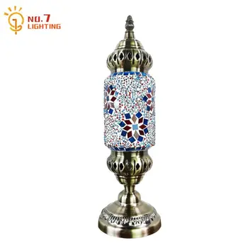 Asia de sud-est Exotice Turcia Retro de Epocă Tabelul Lamp Fier de Artă din Sticlă Decorative de Birou Lumina Living/sufragerie, Dormitor Cafe Hotel