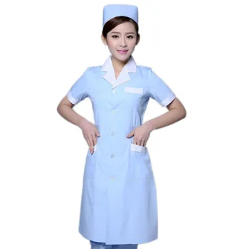 Asistenta Uniforme Femei Îmbrăcăminte De Vară Medic De Spital Haine Farmacie Halat De Muncă Poarte Halate Albe Bumbac Nursing Scrubs Rochie Imagine 2