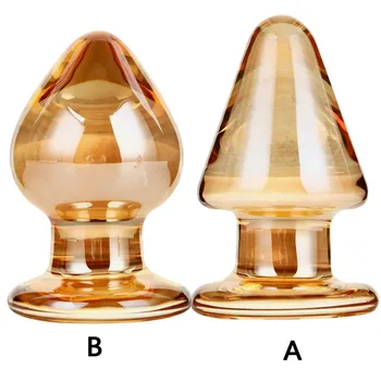 Aur De Cristal De Sticlă Anal Plug G Spot Stimulator Anal Expaner Anus Dilatator Masturbator Adult Jucarii Sexuale Pentru Femei Sticlă, Dop De Fund