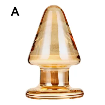 Aur De Cristal De Sticlă Anal Plug G Spot Stimulator Anal Expaner Anus Dilatator Masturbator Adult Jucarii Sexuale Pentru Femei Sticlă, Dop De Fund Imagine 2