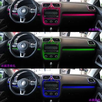 Auto-Styling 3D/5D Fibra de Carbon Auto Interior Consola centrala Culoare Schimbare de Turnare Decalcomanii Autocolant Pentru Volkswagen VW Scirocco/EOS