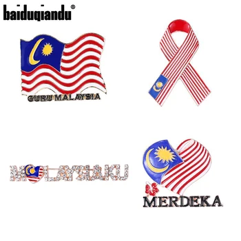 Baiduqiandu Brand New Sosire Malaezia Emailate Drapelul Național și Pace Panglică Brosa Ace Bijuterii pentru Malaezia
