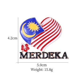 Baiduqiandu Brand New Sosire Malaezia Emailate Drapelul Național și Pace Panglică Brosa Ace Bijuterii pentru Malaezia Imagine 2