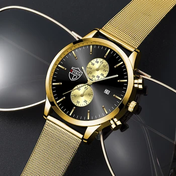 Barbati Ceas Casual de Afaceri de Moda Cuarț Ceasuri de mana Luminos Plasă din Oțel Inoxidabil Ceasuri Sport Ceasuri de mana pentru Barbati Reloj Imagine 2
