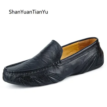Barbati din Piele Pantofi Barbati Casual Mocasini Respirabil Moale de Conducere Bărbați Manual Chaussure Homme Mocasini Zapatos De Hombre